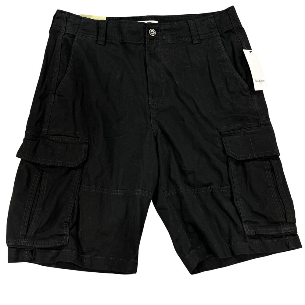 Goodfellow & Co Men's Size 34 Black Cargo Shorts 11" Inseam Relaxed Fit Utility